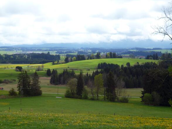 Durch das malerische Alpenvorland führt der Weg in Richtung Auerberg.