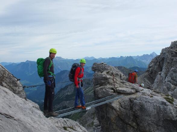 Die berühmte Brücke am Mindelheimer Klettersteig