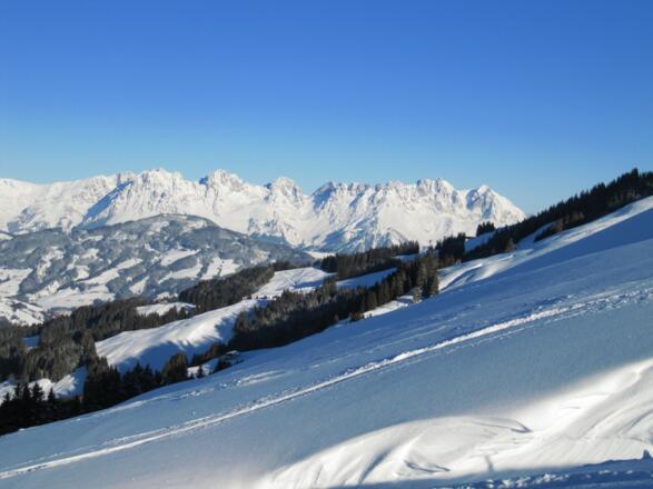 Blick beim Aufstieg zum Wilden Kaiser
