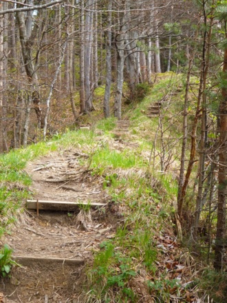 Unzählige Treppen gilt es auf dem Weg in Richtung Schnalz-Gipfel zu überwinden.