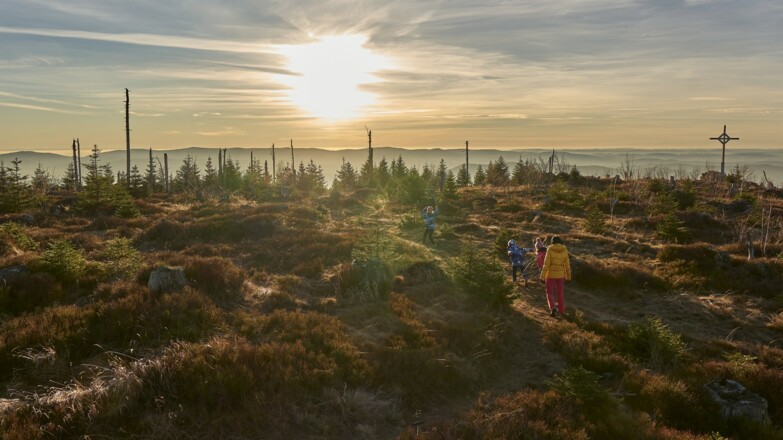 Sonnenuntergang Enzian und Heugstatt