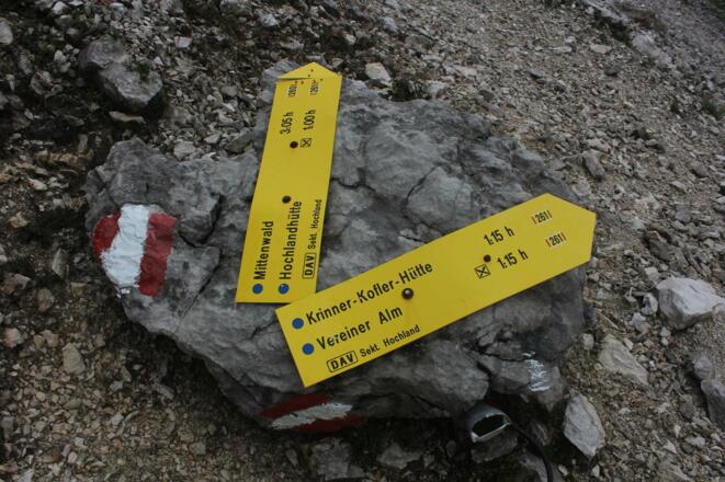 Abzweigung zur Kofler Hütte