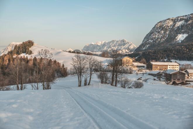 Langlaufen Hinterthiersee Winter Loipe