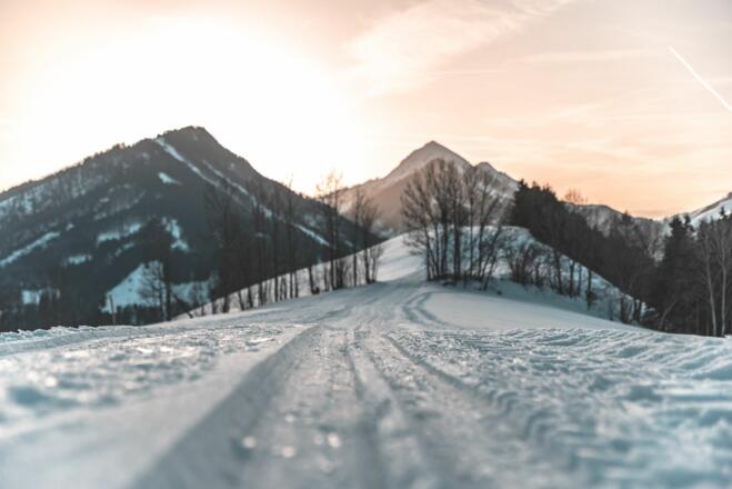 Langlaufen Hinterthiersee Winter Loipe