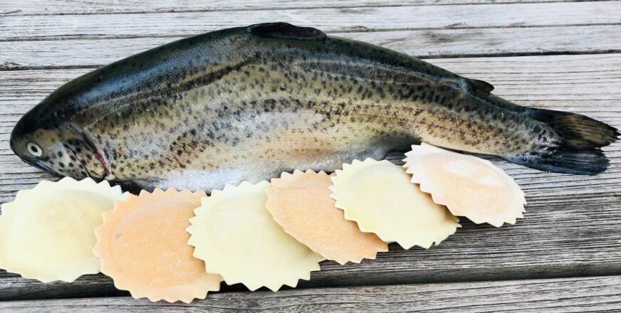 Fisch und Ravioli
