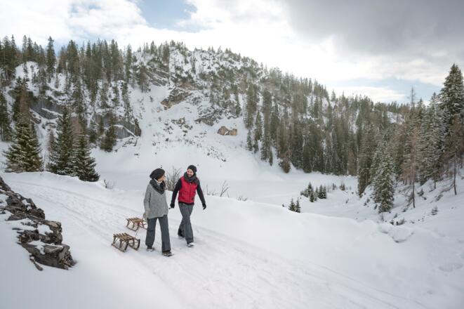 Rodeln Thiersee Winter Winterwandern Schnee