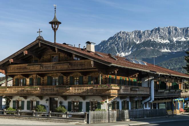 Ellmau_Ortsansicht_Bauernhof_Wilder Kaiser