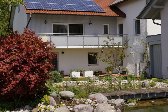 Blick aufs Ferienhaus