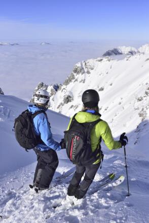 Einstieg zur Skiroute Dammkar am Karwendel in Mittenwald