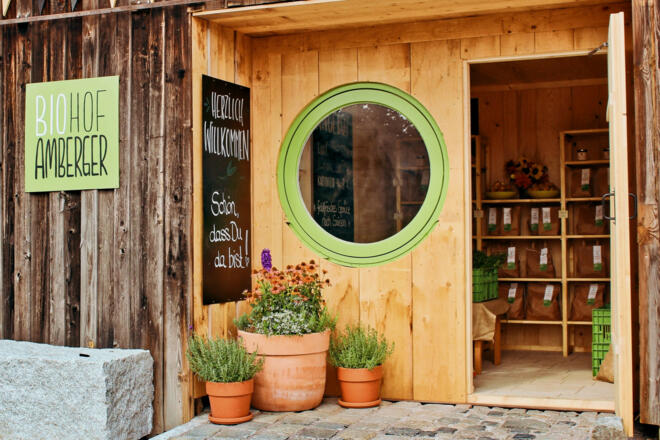Hofladen der Biohofs Amberger in Aiglsbach