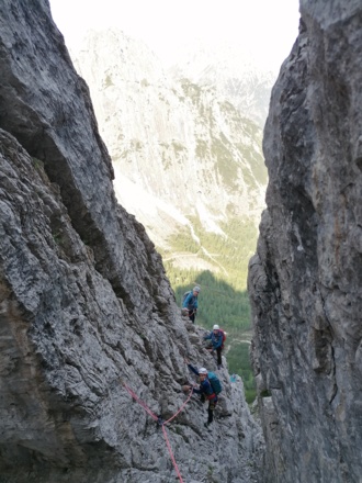 Die knifflige Querung in der Schlucht...