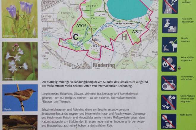 Naturschutzgebiet Südufer Simssee Übersichtstafel