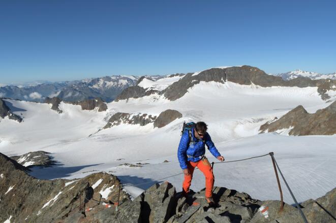 Anstieg zum Wilden Freiger, Blick auf Übeltalferner