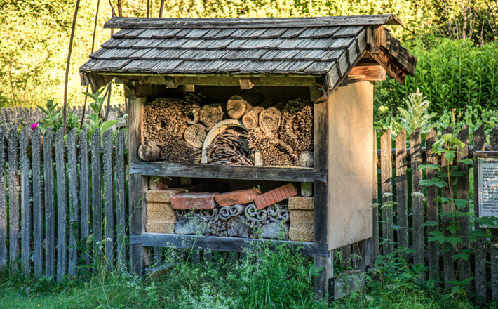 Insektenhotel im Garten des Klausbachhauses