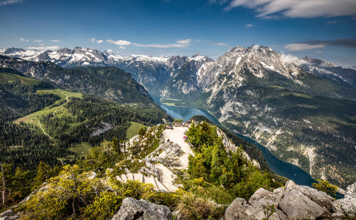 Der Königsblick vom Gipfel des Jenners zum Königssee