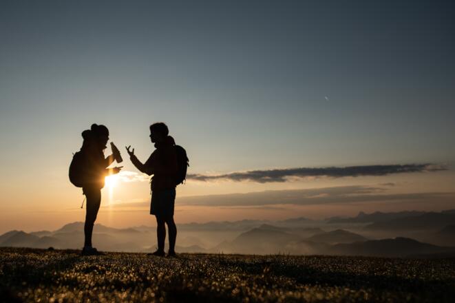 Teepause beim Aufstieg zum Simetsberg