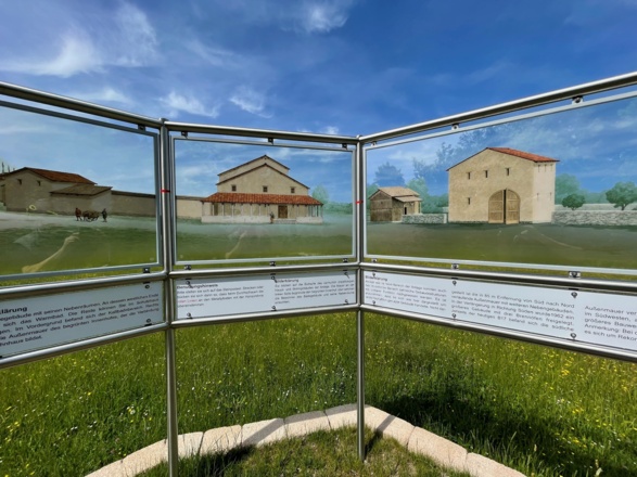 Durchsichtpanorama an der Villa Rustica in Peiting