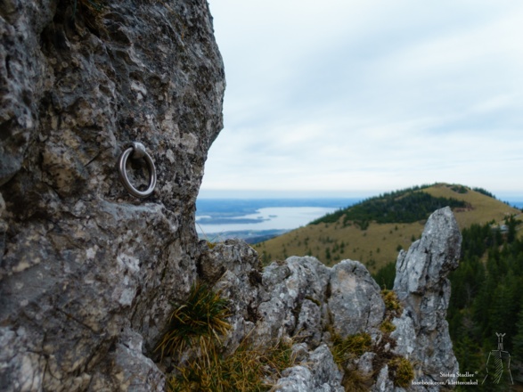 meist gut abgesicherte Routen über dem Chiemsee