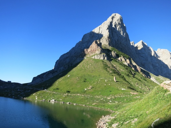 Rund um die Wolayerseehütte, Blick auf den Seekopf