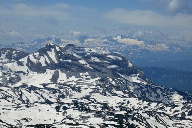 Blick vom Sattel oberhalb des Brentnerkars in Richtung Dachstein