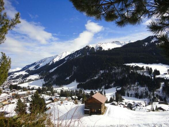 Ausblick im Winter Richtung Riezlern