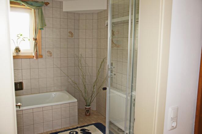 Bad mit separatem WC der Ferienwohnung Gosaukamm