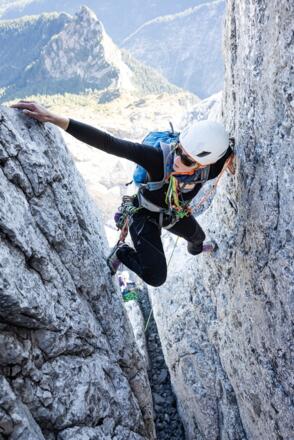 Schlüsselseillänge auf dem Weg zur Blaueisspitze