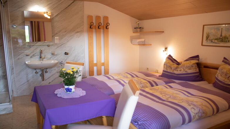 Schlafzimmer mit Dusche
