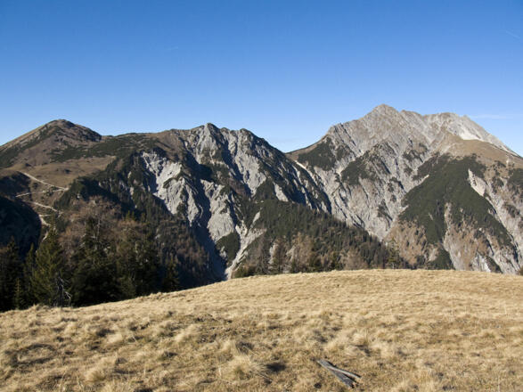 Gipfelausblick vom Gütenberg zu Plumsjoch und Montscheinspitze