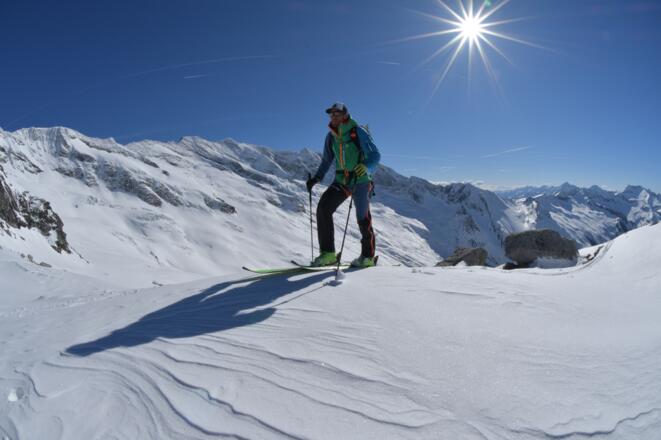 Übergang unter dem Gamsspitzl, Blick auf Krimmler Kees