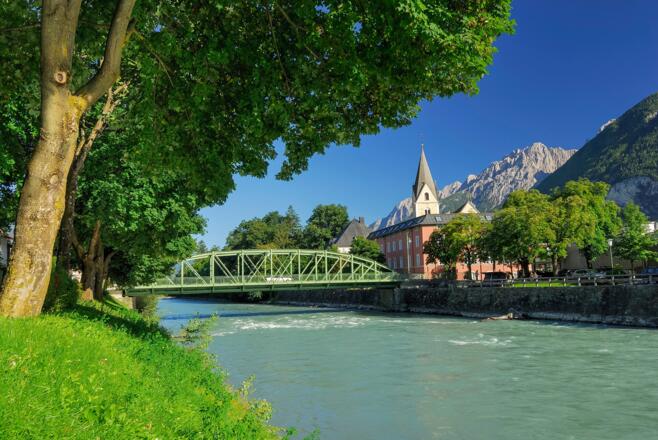 Spitalsbrücke mit Spitalskirche, Lienz
