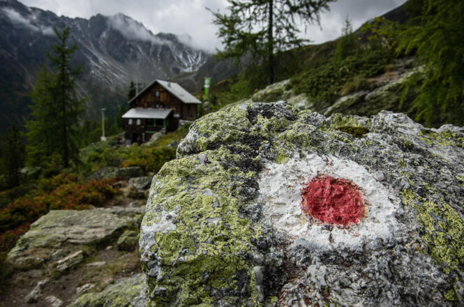 Gut markiert: die Salzkofelhütte.