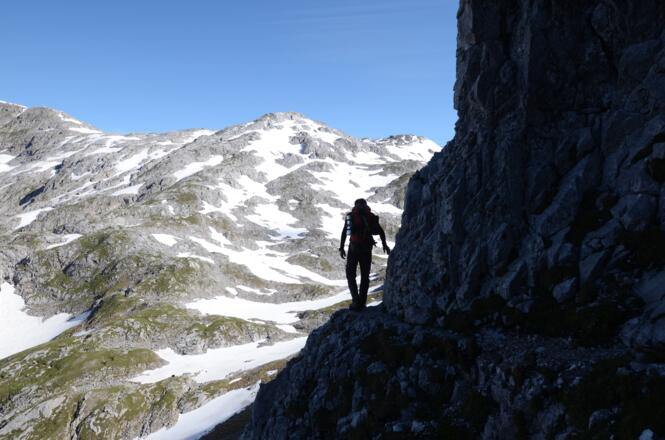 Am Hochthron-Normalweg mit Blick zum Streitmandlried