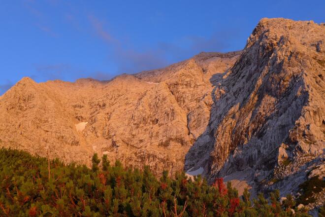 Priel-Nordwand im Abendlicht