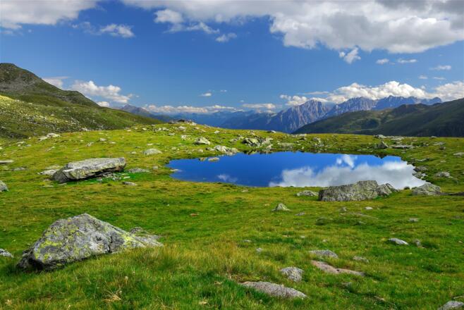 Seeauge mit Lienzer Dolomiten, Aufstieg Untere Seescharte