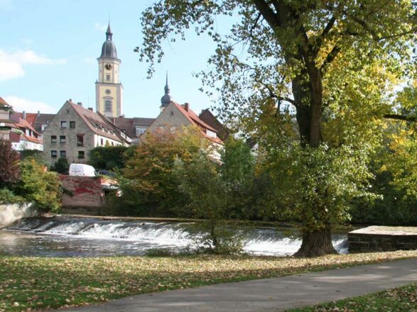 Jagstwehr im Stadtpark Crailsheim