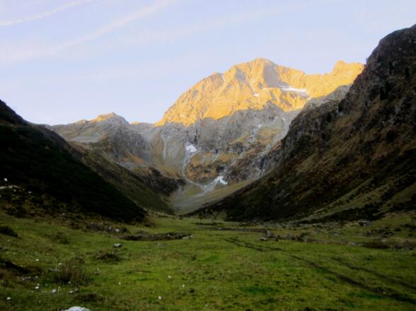 Von der Karalm Blick zum Ziel