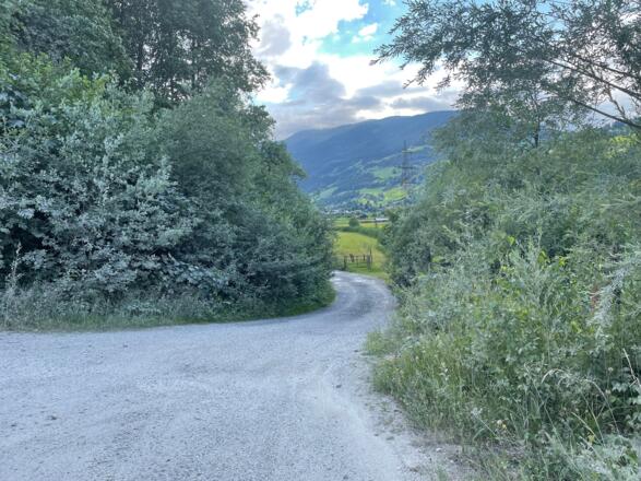 Nach dem Schotterwerk weiter am Waldrand entlang