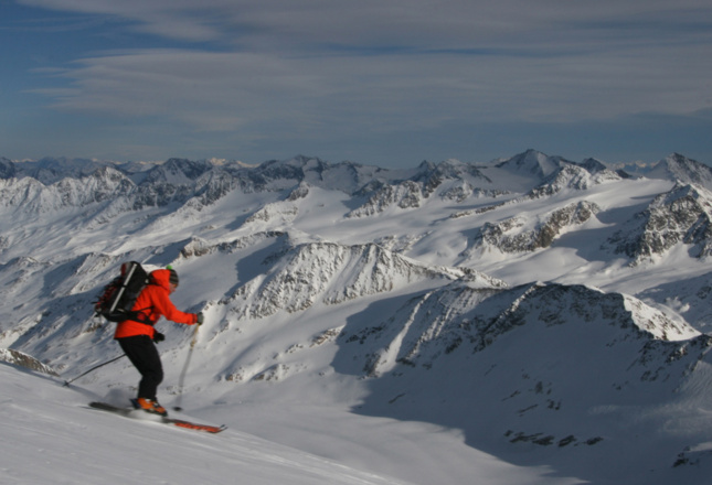 Abfahrt über den Südrücken.