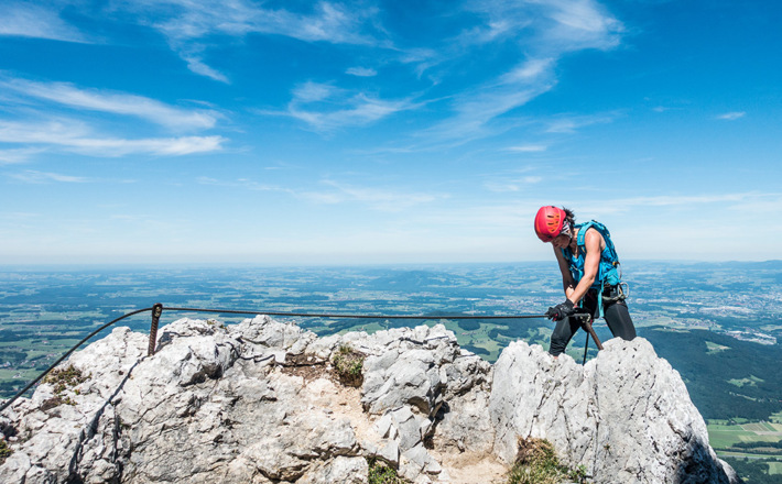 Hochstaufen Klettersteig; Aussicht in den Chiemgau