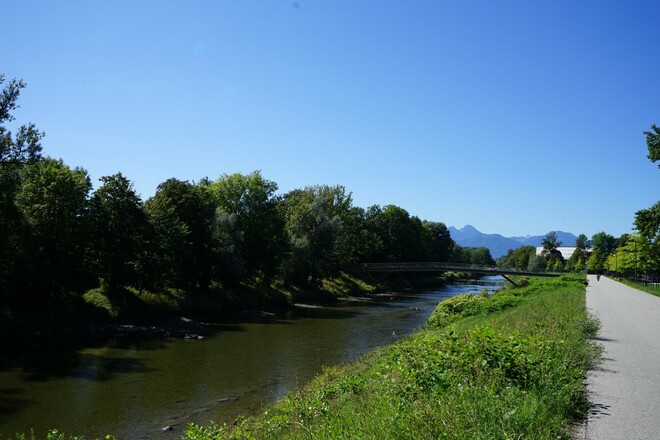 Entlang der Mangfall in Rosenheim