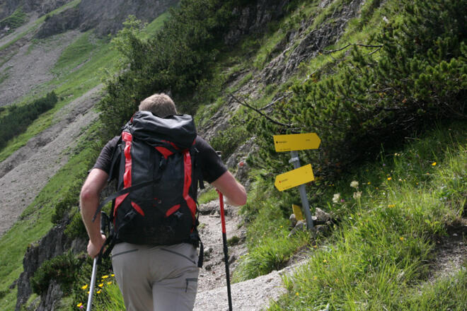 Weggabelung vor Gipfelanstieg