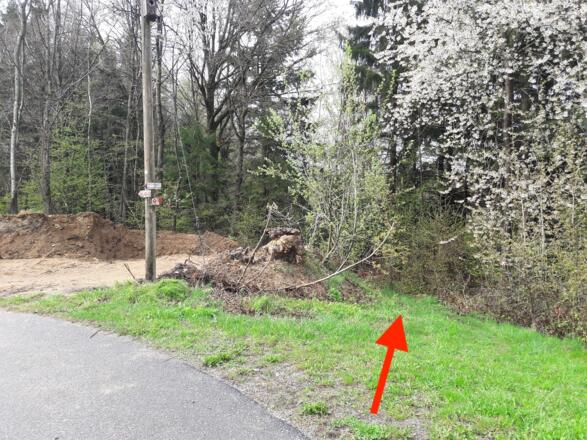Bei Weingarten: Abzweigung auf den Rundweg Nr. 1 nach Bielberg und Untergrub