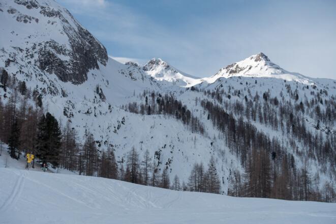 Blick von der Stubhöhe nach Westen zu Schwarzkopf und Gamskogel