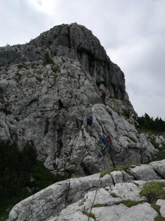 Im unteren Teil des Outlaw-Klettersteigs