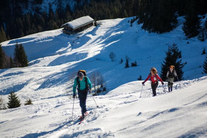 Aufstieg über die ersten Hänge zur Unteren Steinbergalm