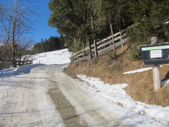 kurz der Rodelbahn entlang