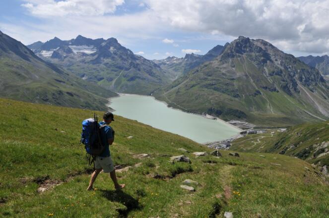 Abstieg zur Bielerhöhe, Blick in die Silvretta