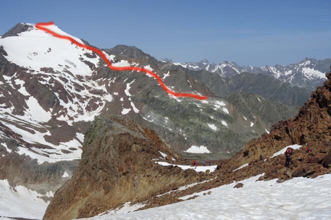 Route von der Seescharte zum Gipfel