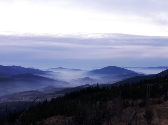 Aussicht vom Naturkino bei Sonnenuntergang